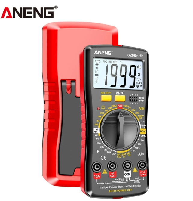 ANENG SZ08 Digital Multimeter Ultra-thin Storage Professional Multimetro Auto Voltmeter AC DC 220V Resistance Handhold Testers - Black
