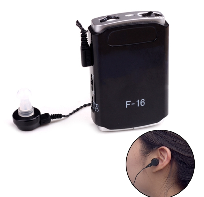 F-16 Pocket Sound Amplifier Hearing Aid Headphones