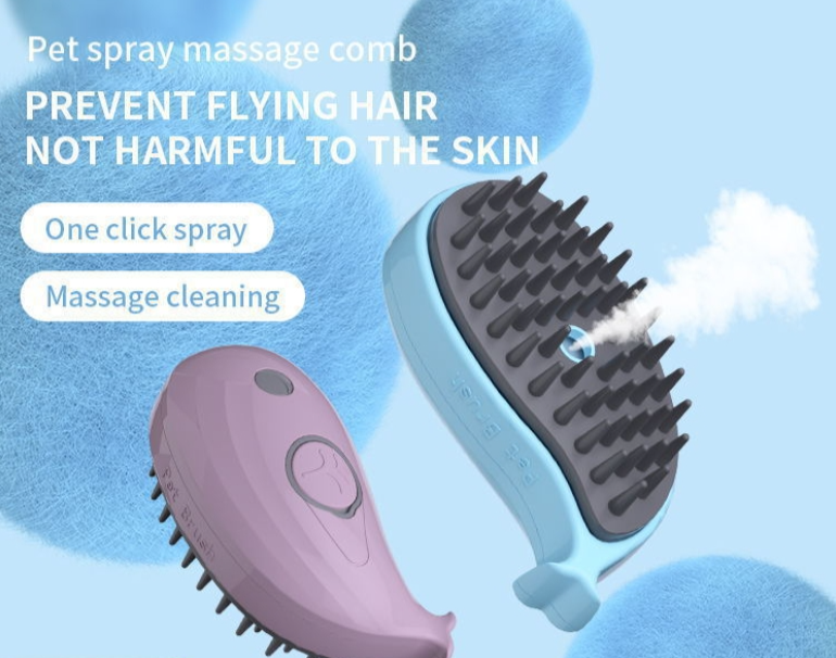 Pet Electric Spray Hair Removal Comb One-touch No-Clean Anti-Flying Hair Comb