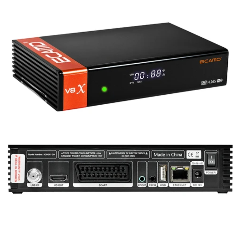 GTMEDIA ECAMD V8X LA DVB-S/S2/S2X Set Top Box, Support MU3 IKS, Built-in 2.4G WiFi, H.265 Digital TV Signal Receiver, SCART OUT CA Card Slot - EU