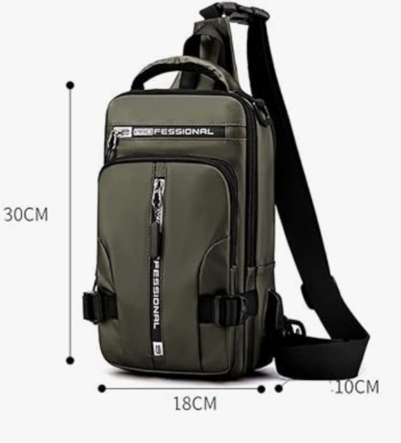 Men&#039;s USB Oxford Waterproof Shoulder Bag, Anti-Theft Shoulder Bag, Multifunctional Backpack, Grey, One_Size, Classic