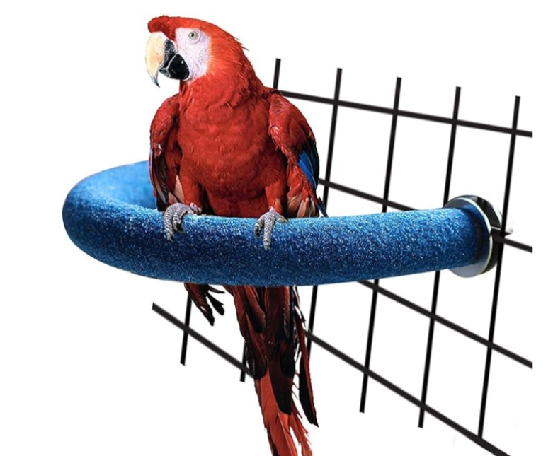 Rypet Parrot Perch Rough Surface - Quartz Sand Bird Cage Perches for Medium to Large Bird, Large U Shape