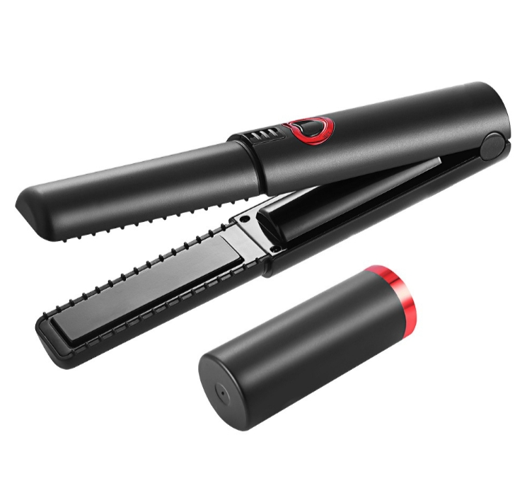 Rechargeable hair straightening curling iron dual-use non-injury hair anion household small curling iron