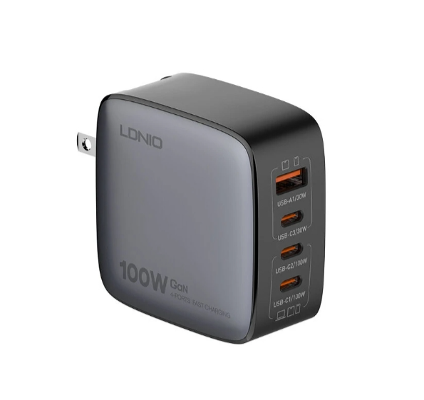 [GaN Tech] LDNIO Q408 100W 4-Port USB PD Charger USB-A+3USB-C PD3.0 QC3.0 AFC FCP SCP Apple2.4A BC1.2 Fast Charging Wall Charger Adapter US Plug EU Pl