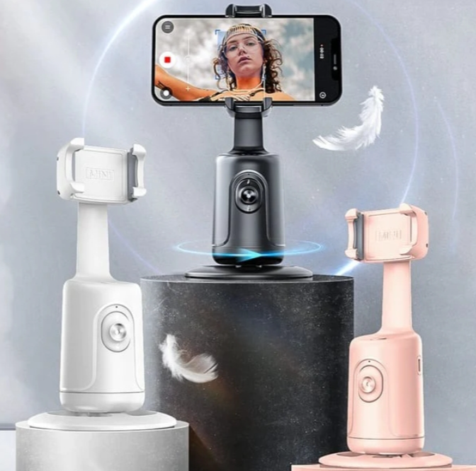 360 Rotation Auto Face Tracking AI Camera Phone Holder