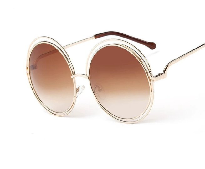 8048 New Wild Fox Internet Celebrity Large Frame Sunglasses Round Frame Women&#039;s Sunglasses Real Film Sunglasses Flat Mirrors