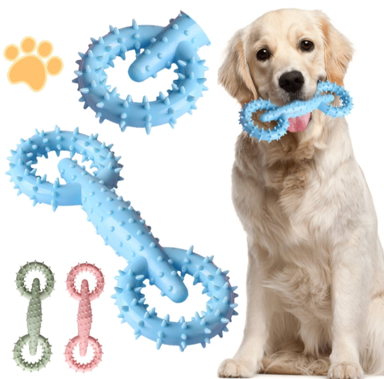 TPR Pet Pull Ring Teething Stick Toy Dog Chew Toy