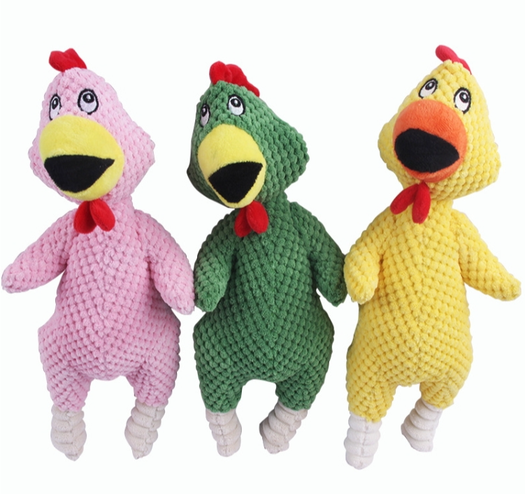 Screaming chicken gnaws and grinds teeth pet plush toy