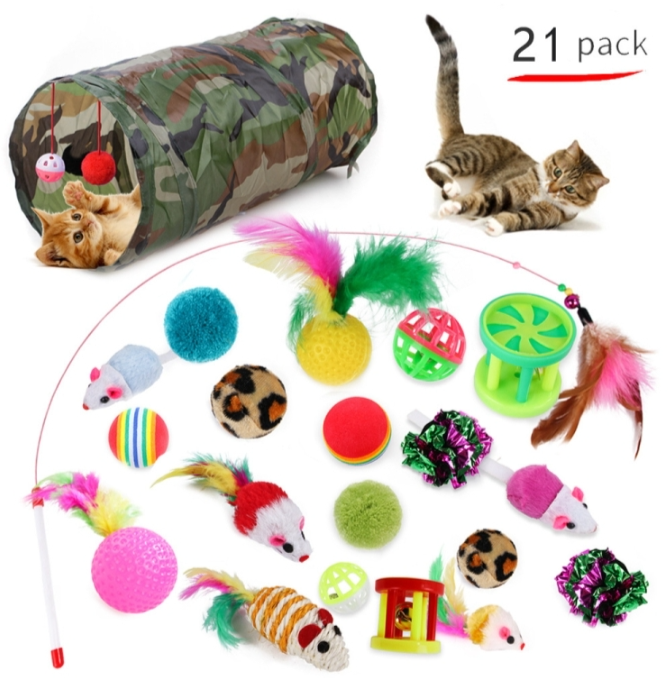 Pet Cat Toy Set Funny Cat Stick Plush Mouse Combination Toy