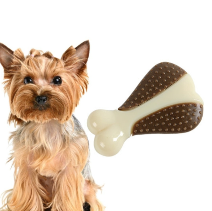 Pet bite-resistant toys nylon cowhide molar teething and playing bone dog toys