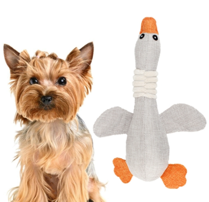 Long animal goose sound bite-resistant dog toy plush teething dog supplies