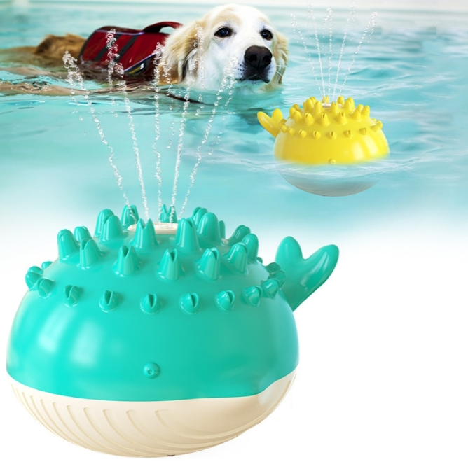 Electric floating swimming pet bathing water spray toy