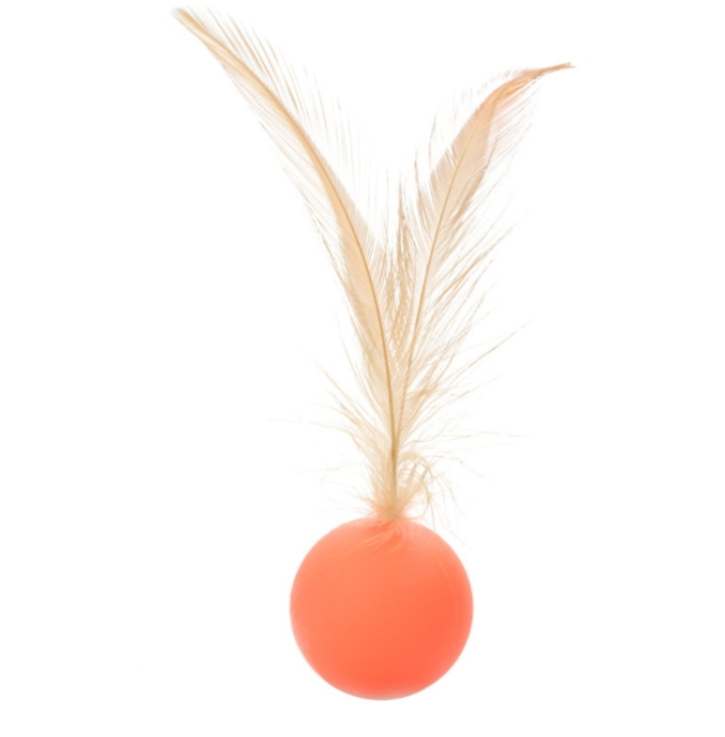 Bouncy Ball Feather Cat Flirting Stick High Elastic Cat Toy