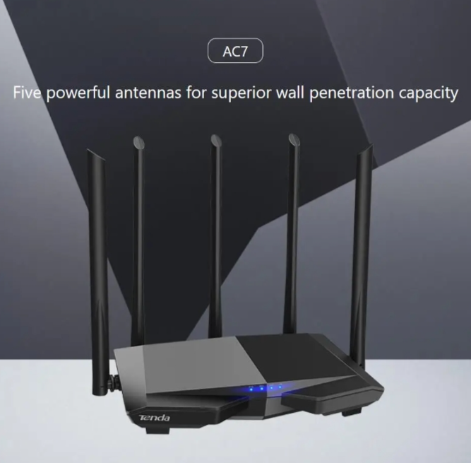 Tenda AC7 Dual Band Wireless AC1200 Wifi Router With 5*6dBi Antenna High Power Wider Range Wifi Extender