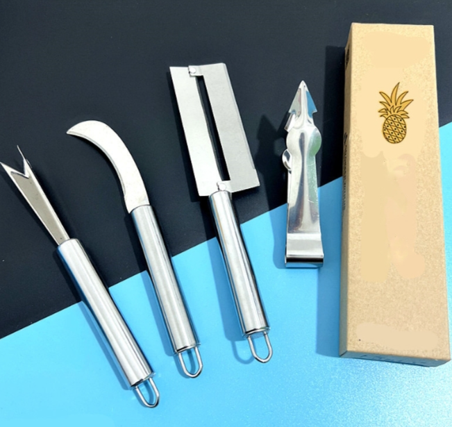 4-in-1 Stainless Steel Pineapple Knife Fruit Knife Sugar Cane Peeler