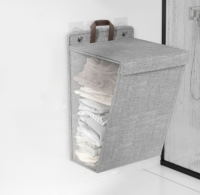 Foldable wall-mounted dirty clothes basketMulti-functional organising and storage laundry basket