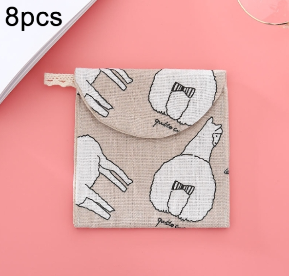 Cotton and linen sanitary napkin storage bag handbag for casual use