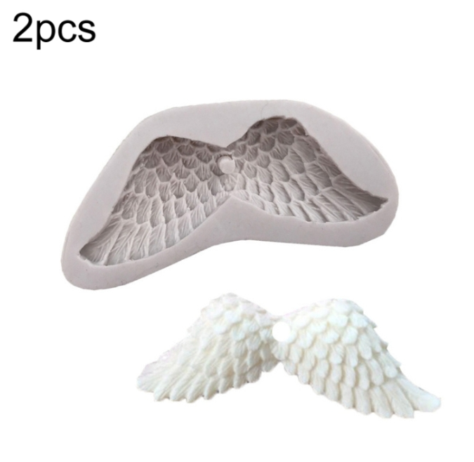 2pcs sold as one Angel Wings 3D Silicone Mould Flip Cake Decoration Tool