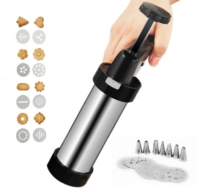 Multi-functional stainless steel laminating gun set Cookie cutter hand-press biscuit machine home DIY baking tools