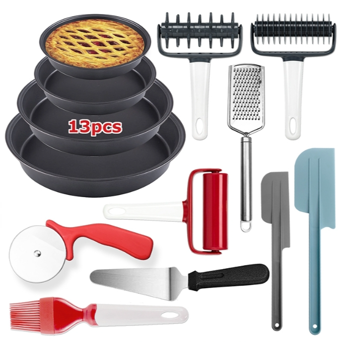 13-in-1 Pizza 9-inch Non-Stick Baking Pan Pastry Baking Tool Set