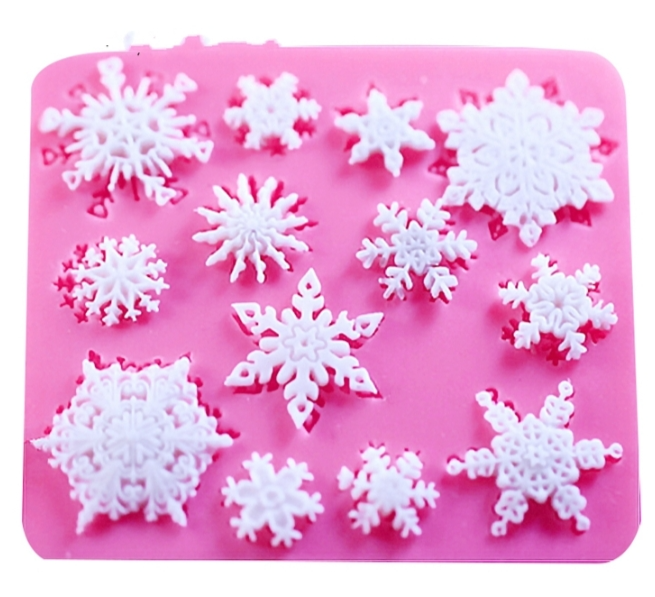 2 pieces for sale DIY fondant cake mold snowflake silicone mold
