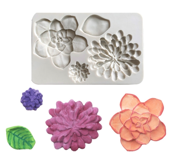 Large flower chocolate fondant cake silicone mold