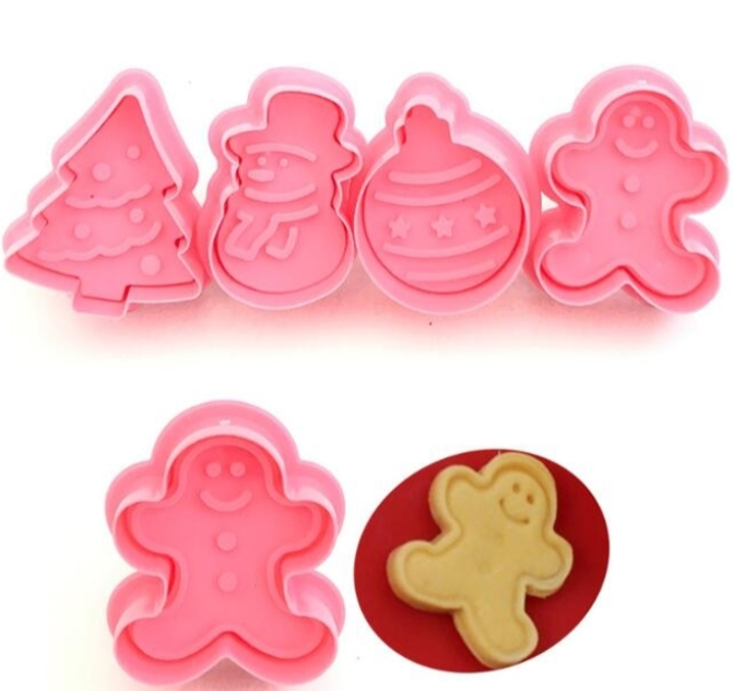 2 sets/8 pieces fondant cake tools Christmas cookie spring molds