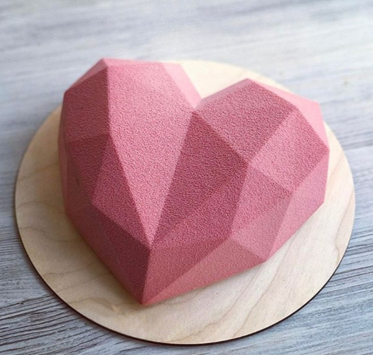 3 pieces for sale Diamond Love DIY Cake Silicone Mold Sponge Baking Tools Chiffon Mousse Dessert Mold