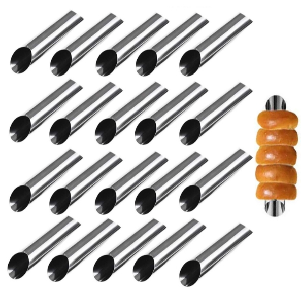 20 pieces for sale Slanted double-headed stainless steel large spiral non-stick croissant mold croissant tool