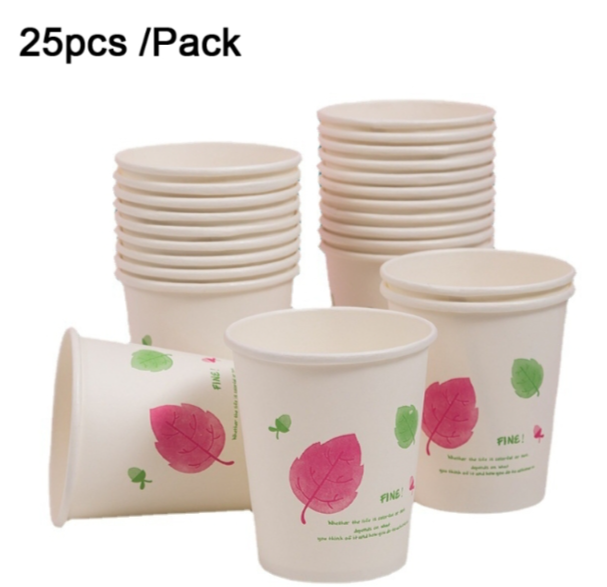 25 pieces 250ml disposable paper cup thickened wood pulp water cup coffee juice hot drink cup