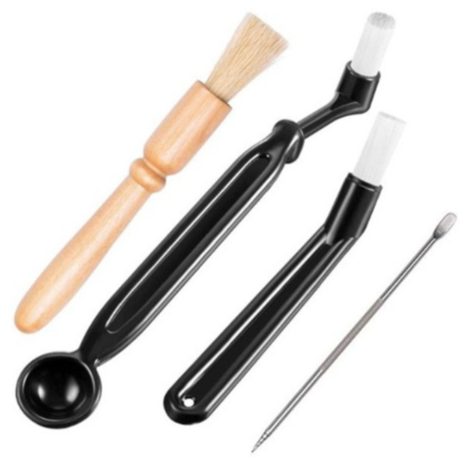 Model H 4 Piece Coffee Machine Cleaning Brush Set Wooden Cleaning Brush Coffee Set Head Brush