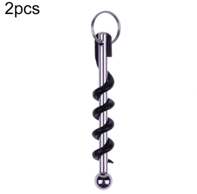 Two pieces sold, outdoor creative bottle opener, pocket wine tool, key ring (OPP bag)
