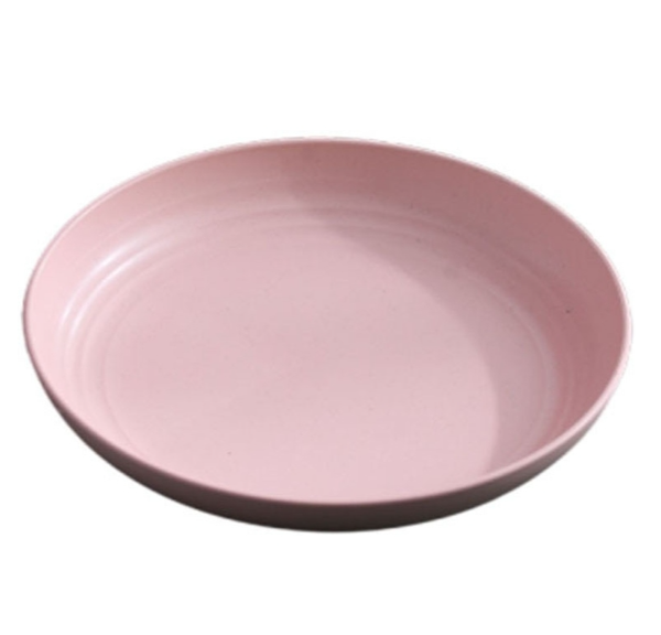 Wheat straw vegetable plate household plastic round simple plate