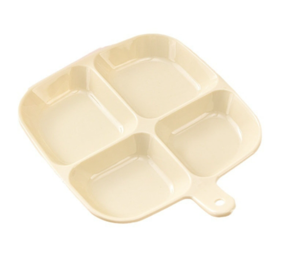 Multi-purpose four-compartment side dish kitchen storage spice plate