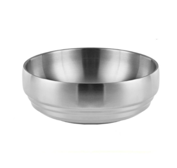 Stainless steel double-layer thickened cold noodle bowl and mixed rice bowl