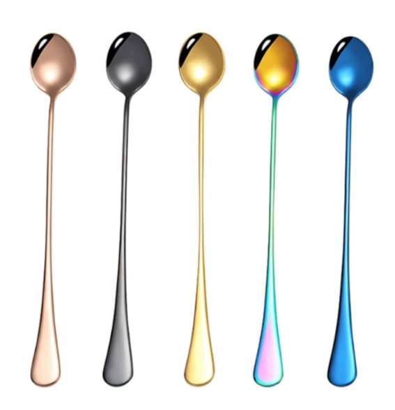 304 stainless steel long handle thickened pointed spoon coffee ice drink stirring spoon