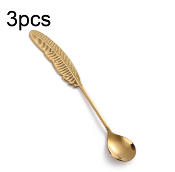 304 stainless steel feather spoon and fork literary tableware