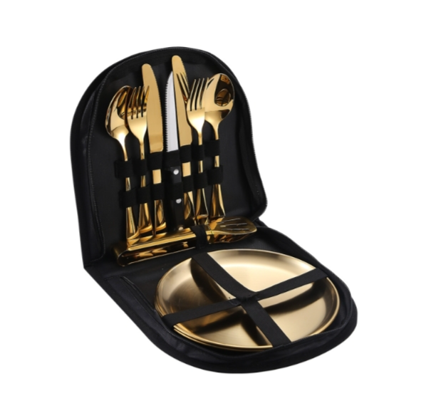 Stainless steel portable tableware set Western steak knife, fork and spoon set