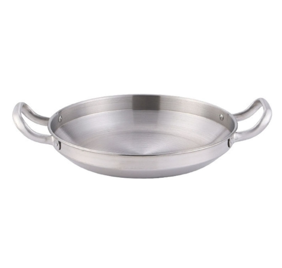 Thickened stainless steel double-ear pan, seafood rice pan, fried chicken plate