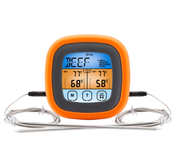TS-6601-2 Kitchen Baking Touch Digital Double Needle Color Screen Food Thermometer