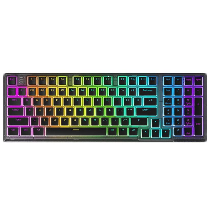 DARMOSHARK K7 98 Keys Wired Mechanical Gaming Keyboard Hot Swappable Gateron Switch RGB PBT Keycaps Type-C Gaming Keyboard - Yellow/Silver Switch
