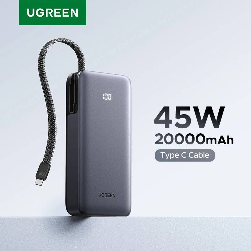 UGREEN 20000mAh Power Bank With Built in Cables
