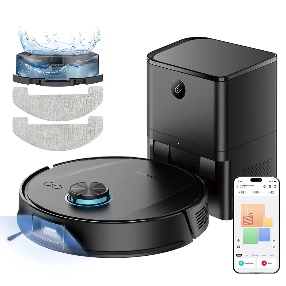 Generic Ultenic T20 Pro Robot Vacuum Cleaner, 8000Pa Suction, 3 Cleaning Modes, Smart Lidar Navigation, 2-in-1 Dust &amp; Water Tank