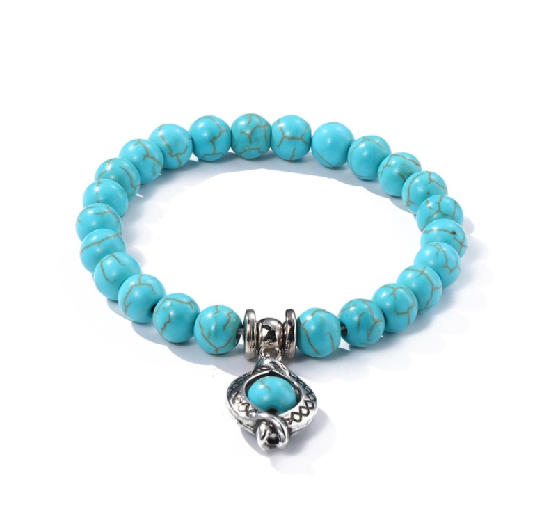 eyes Women&#039;s Beaded Bracelet with Turquoise in Ethnic Style