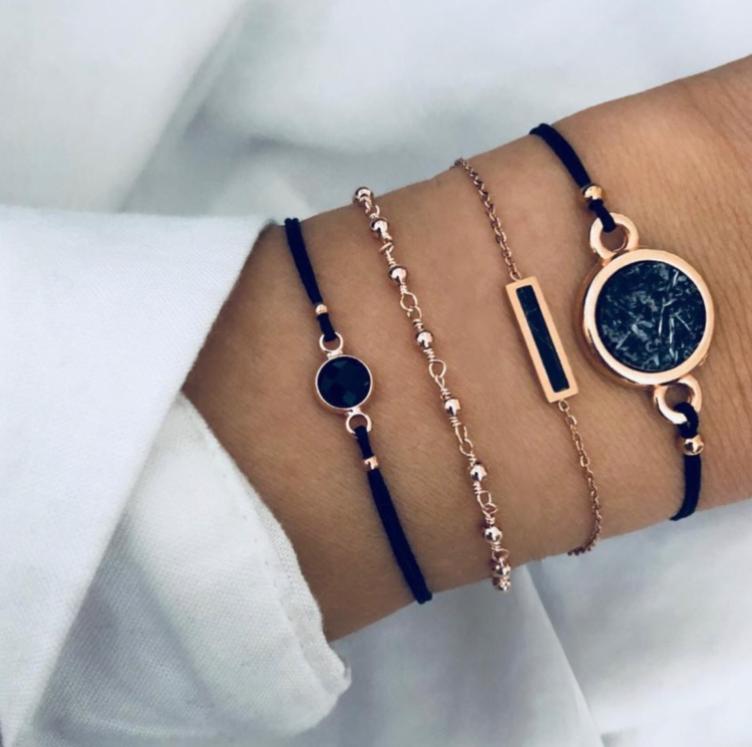 5-in-1 Custom Compass Hexagonal Bracelet with Diamond-Encrusted Heart Bead Pendant Accessory