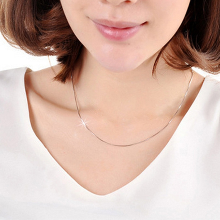 1MM Personalized Fashionable Silver-Plated Snake Chain