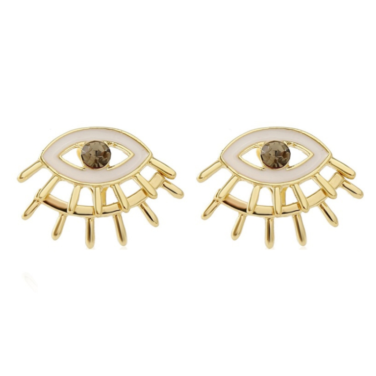 Angel&#039;s Eye Pendant Multi-layer Necklace, Model: E2106-21 with Front and Back Earrings