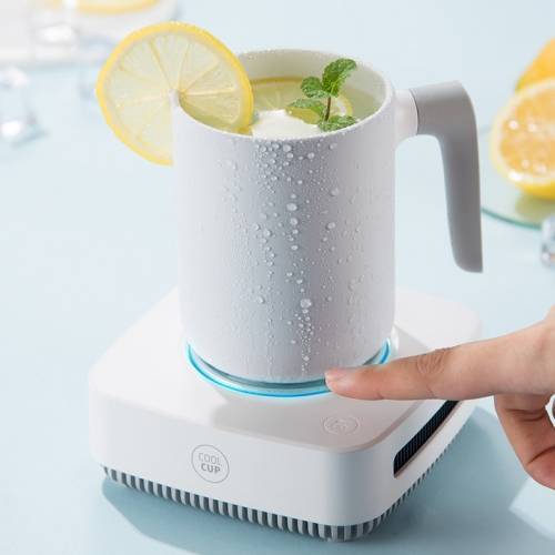 Cold and Warm Dual-use Constant Temperature Refrigeration Intelligent Cup Thermos Cup, Capacity:450ml, US Plug(White)
