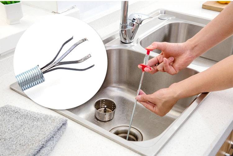 Metal wire brush, handmade kitchen sink cleaning hook, sewer dredger