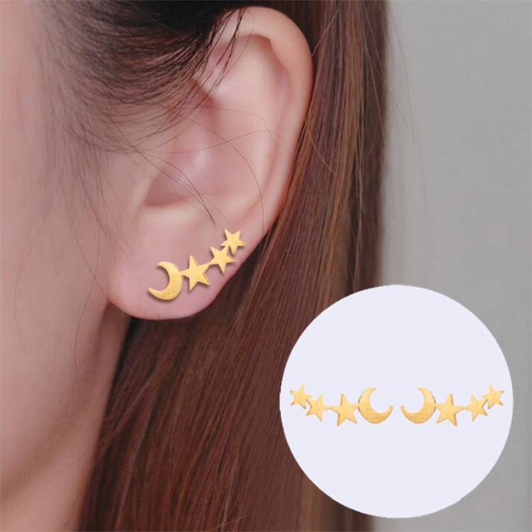 Minimalist moon, star, earrings, women&#039;s birthday gift accessories